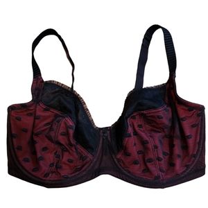 Parfait Black/Red Polka Dot Bra 36G